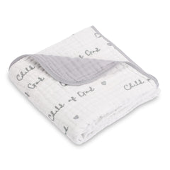 LollyBanks muslin baby blanket close-up fabric showing softness for newborn snuggles.