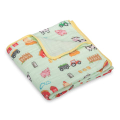 LollyBanks farm-theme pigs blanket image highlights cozy nap-time comfort