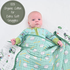 LollyBanks close-up of soft cotton muslin texture for sensitive skin.