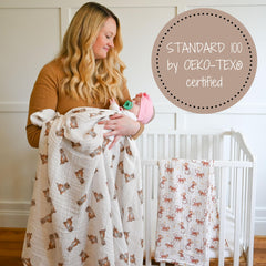 LollyBanks muslin cotton swaddle offers breathable softness for daily baby comfort.