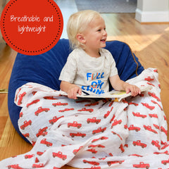 Close-up of LollyBanks swaddle fabric texture showing soft, breathable cotton muslin.