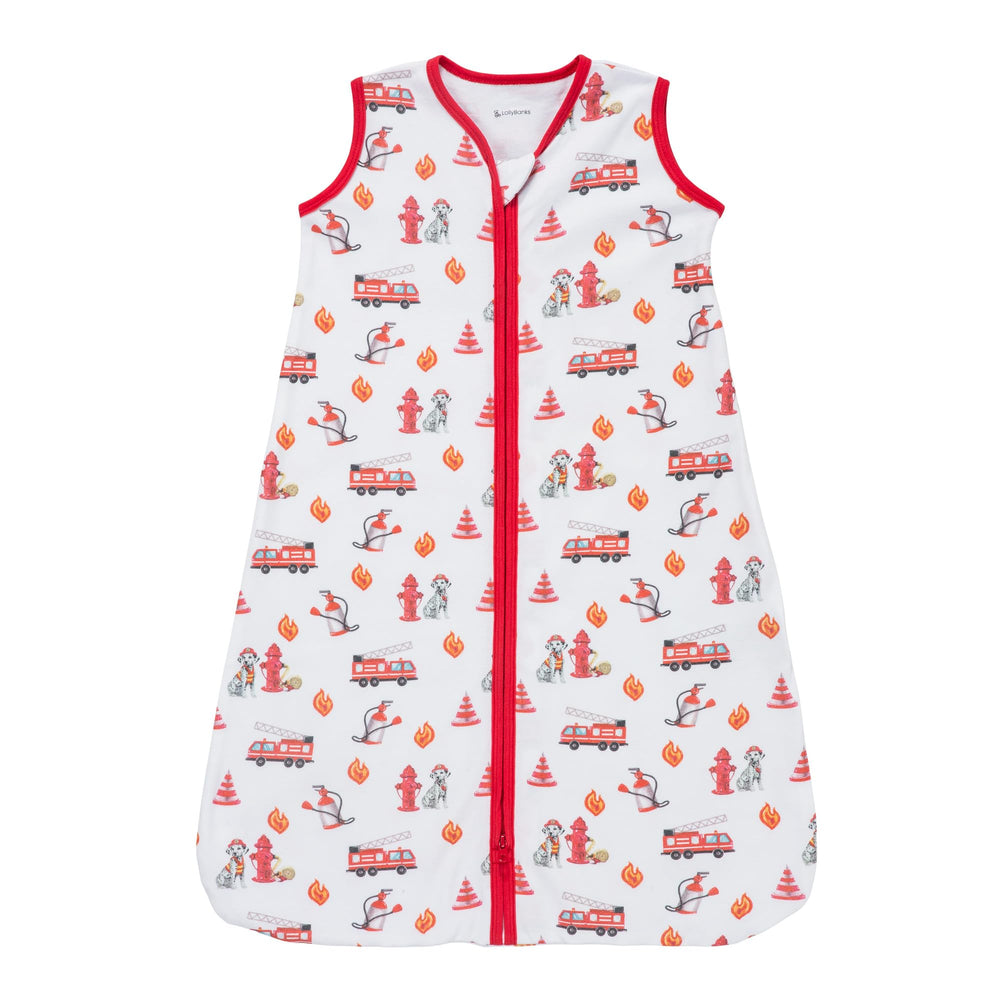 LollyBanks Sleep Sack dog print front view shows cozy 100% cotton fabric.