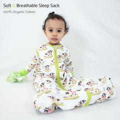 Two-way zipper on LollyBanks sleep sack for easy diaper changes