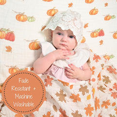 LollyBanks soft muslin swaddle baby wrapped demonstrates breathable fabric for easy daytime soothing.