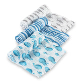 LollyBanks swaddle blanket Ocean Shark design for safe, comfy newborn snuggles.