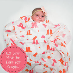 LollyBanks swaddle used as burp cloth and nursing utility for on-the-go care.