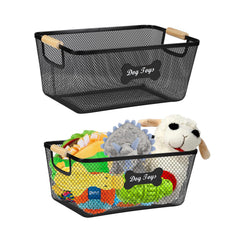 Lolytama 2-Pack Dog Toy Bin shown in two pieces for organized storage.