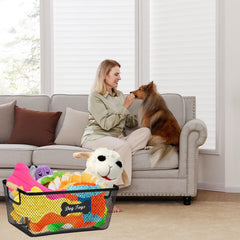 Lolytama dog toy box with a modern living room design blends with decor.
