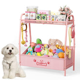 Lomivra large dog toy basket with top shelf keeps toys organized and reachable