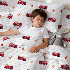 LONAVA fire truck fitted sheet with elastic edges for a secure night’s sleep
