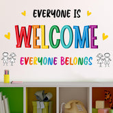 Lonfliness welcome sign on classroom wall highlighting inclusion and warmth