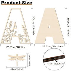 Longan Craft Flowered paintable wood letters brighten nursery decor