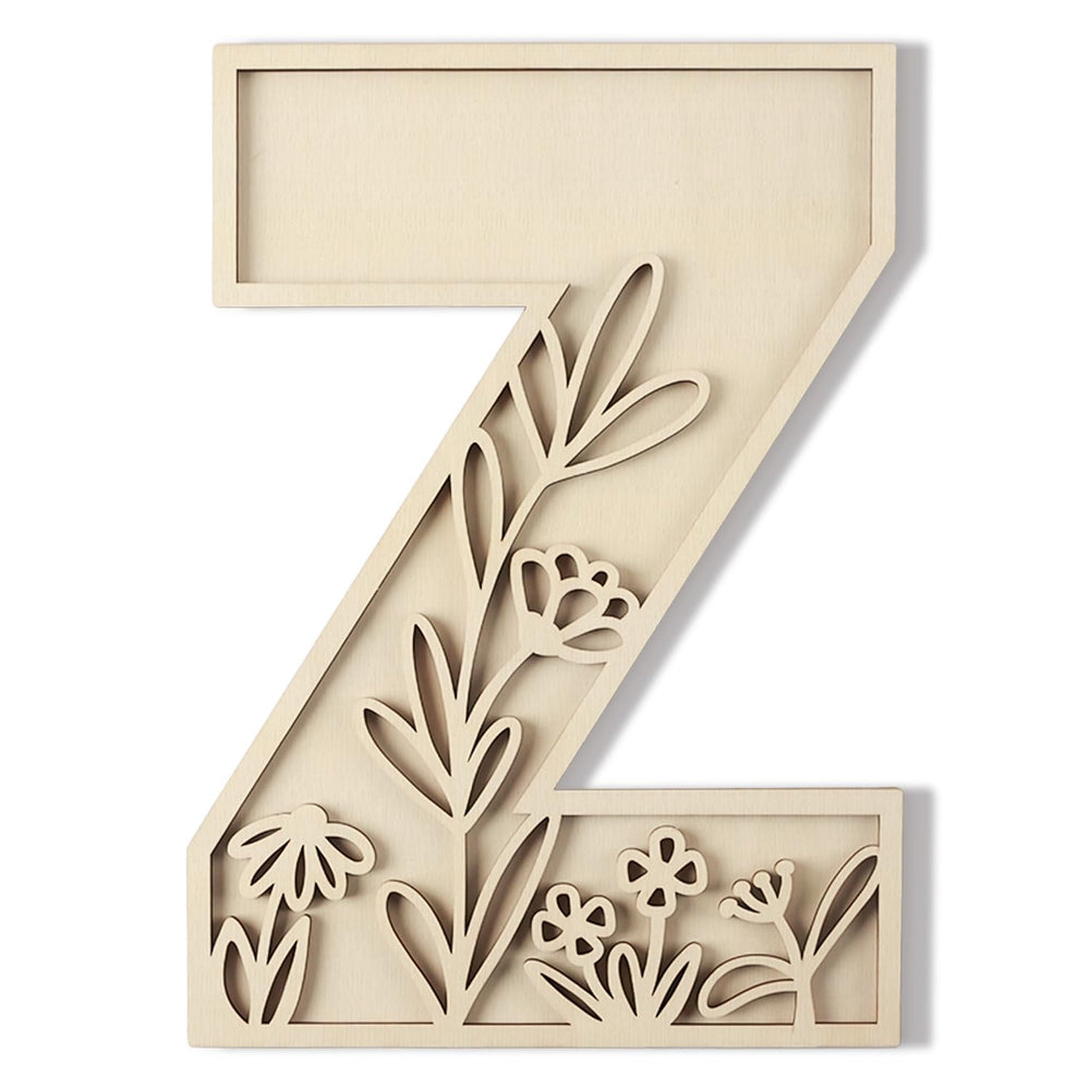 Longan Craft Z flowered layered wood letter for nursery wall decor