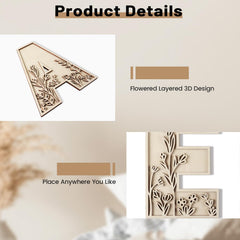 Longan Craft two-layer wood letters invite DIY painting and customization.