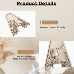 Longan Craft Wall decor wood letters A for personalized home signage