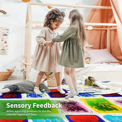 Longking sensory tiles with bright liquid movement for engaging play experiences
