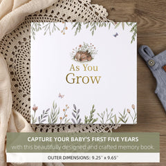 LONLAT Keepsake Baby Memory Book pages open wide for easy milestone journaling.