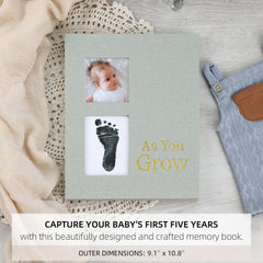 LONLAT Keepsake Memory Book linen-textured cover highlighting premium gender-neutral design for memories.