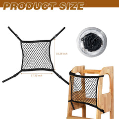 Lontcs safety net storage pocket keeps small toys or snacks within easy reach.