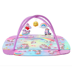 Looxii Baby Play Gym with pink unicorn setup for tummy time and visual engagement.