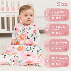 Looxii sleep sack shows generous leg room for comfortable movement.