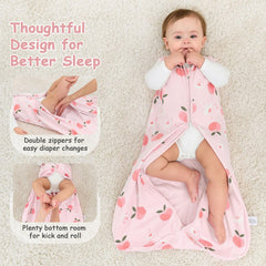 Looxii sleep sack with two-way zipper eases night diaper changes.