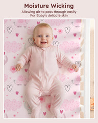 Looxii mini crib sheet in ultra-soft microfiber for sensitive skin.