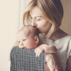 Looxii muslin burp cloths six-layer absorbency laid flat for spill control
