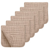 Looxii muslin burp cloths six-pack flatlay showing gentle baby care