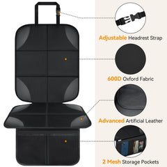 Lopjibar car seat cover showing adjustable straps for a snug fit in most vehicles.