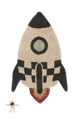 Lorena Canals Rocket rug close-up shows soft cotton weave for kid-friendly spaces.