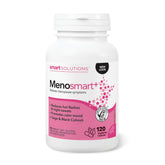 Lorna Vanderhaeghe Menosmart Plus bottle shown for hot flash relief support.