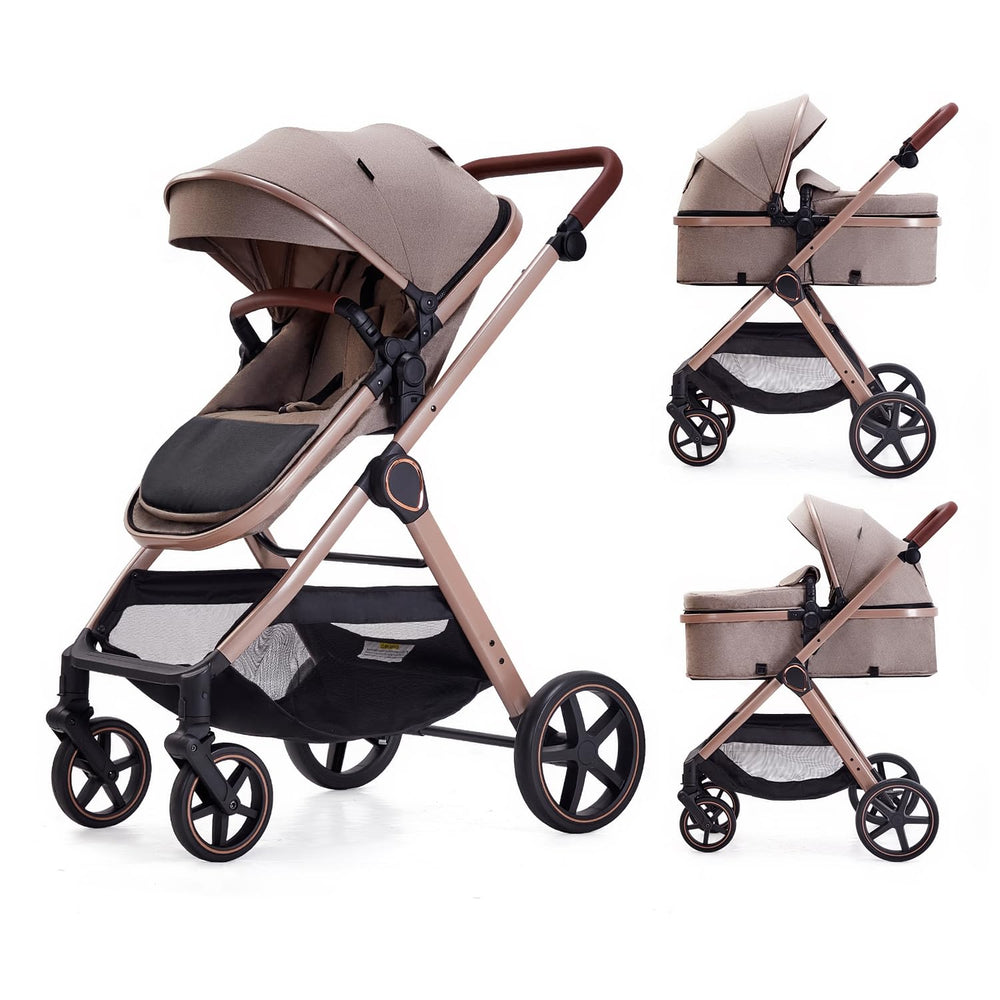 LORTSYBAB 2-in-1 stroller with reversible seat for face-to-parent or face-out viewing.