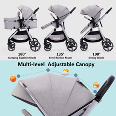 LORTSYBAB reversible-seat stroller lets baby face you or the world.