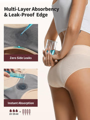Loswie heavy-flow underwear with four-layer absorption and leak-proof edges for confidence