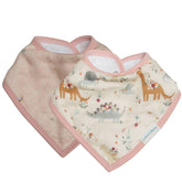 Loulou Lollipop bandana bib set front view with absorbent backing for drool days.