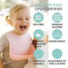 Loulou Lollipop adjustable silicone bib fits from 3 to 36 months