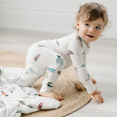 Loulou Lollipop Sleeper fold-over cuffs close-up emphasizes snug fit for tiny fingers.