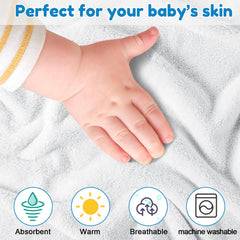 Lounsweer baby towel 30x30 white, gentle touch for newborns and toddlers.