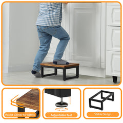 LOVABYLUCK wooden step stool supporting up to 400 pounds for heavy tasks.