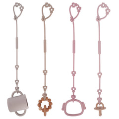 Lovbaby toy safety strap with leaf design keeps toys within reach on the stroller.