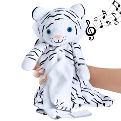 Love By Emi 4-in-1 Plush White Tiger Lovey with soothing lullabies for peaceful bedtimes.