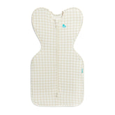 Love to Dream Swaddle Up arm-up design in tan houndstooth promotes self-soothing and secure sleep.