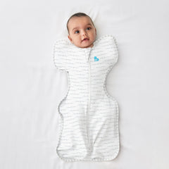 Love to Dream Swaddle UP self-soothe focus helps babies settle by bringing hands to mouth.
