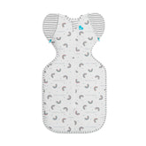 Love to Dream Swaddle Up Transition wings closed in Rainbow Dream for a snug, secure sleep.