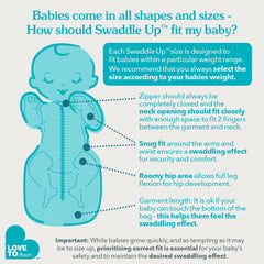 Love to Dream Swaddle UP two-way zipper allows quick diaper access.