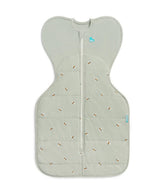 Love to Dream Swaddle Up Warm Olive Bees front view shows a cozy, secure fit.