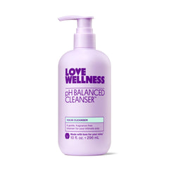 Love Wellness pH Balancing Cleanser bottle front—fragrance-free gentle intimate care.