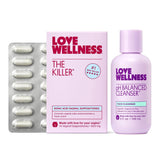 Love Wellness pH Balancing Cleanser bottle for gentle vulvar cleansing that respects balance.
