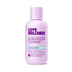 Love Wellness pH Balancing Cleanser bottle with fragrance-free formula for sensitive skin.